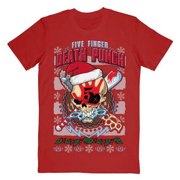 Five Finger Death Punch Unisex Vuxen Zombie Kill Xmas Bomull T- Red L