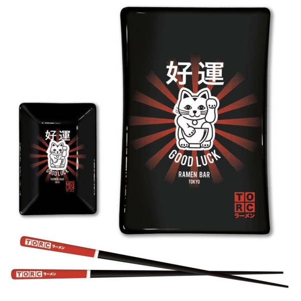 The Original Ramen Company Lucky Cat Sushi Set One Size Black/R Black/Red/White One Size