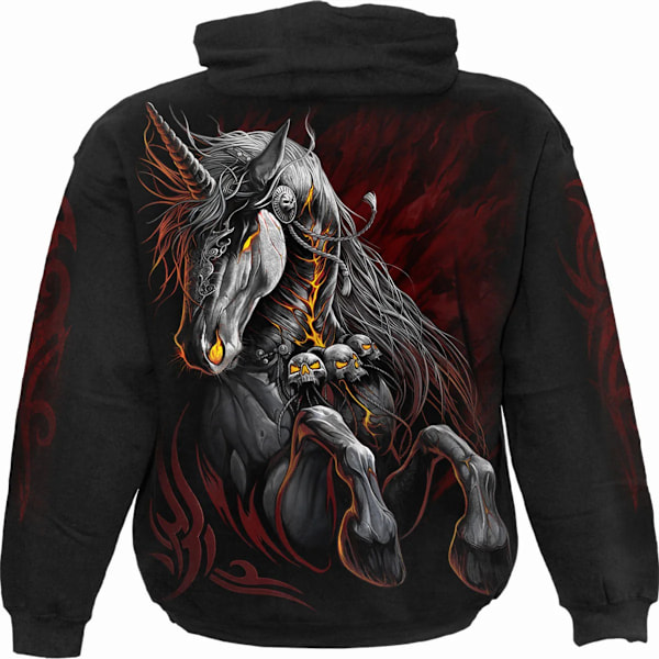 Spiral Direct Unisex Vuxen Infernal Unicorn Hoodie XXL Svart Black XXL