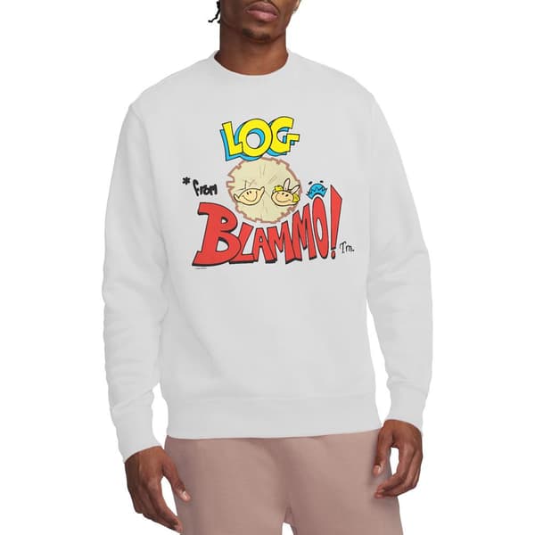 Ren & Stimpy Unisex Vuxen Log From Blamo Sweatshirt L Vit White L