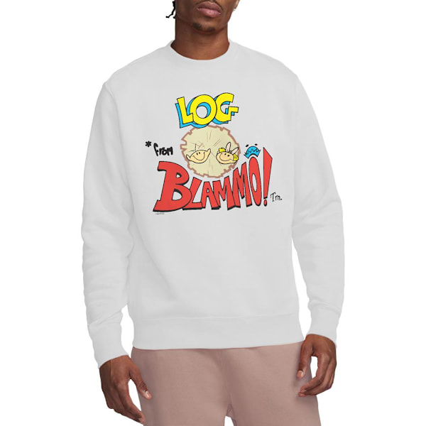 Ren & Stimpy Unisex Vuxen Log From Blamo Sweatshirt M Vit White M