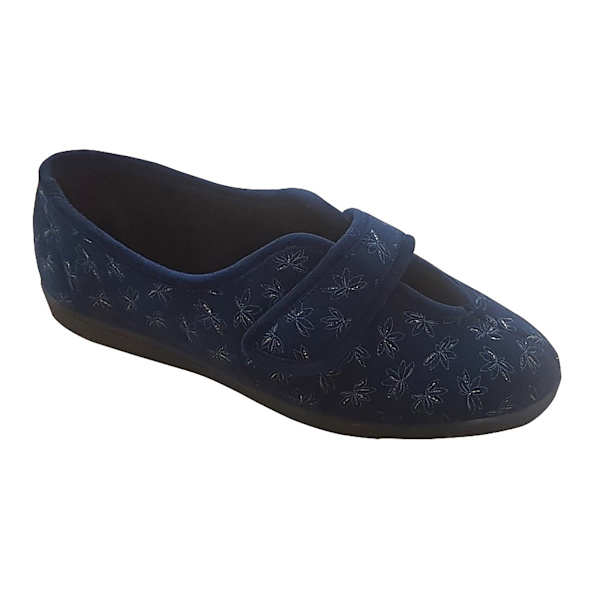 Sleepers Dam/Dam Ivy Floral V-hals Touch Fastening Slip Navy Blue 6 UK