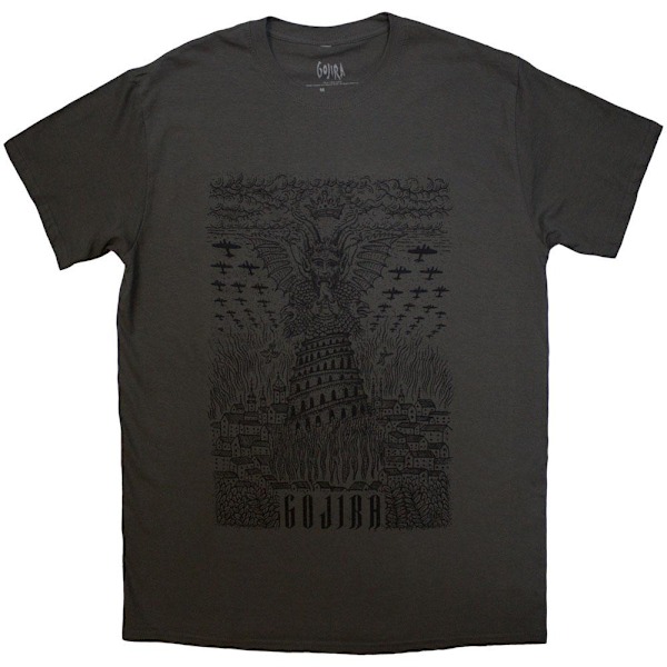 Gojira Unisex Vuxen Demon Village T-Shirt XXL Kolgrå Charcoal Grey XXL