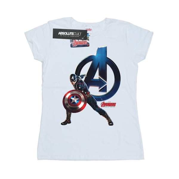 Marvel Womens/Ladies Captain America Pose Bomull T-shirt L Vit White L