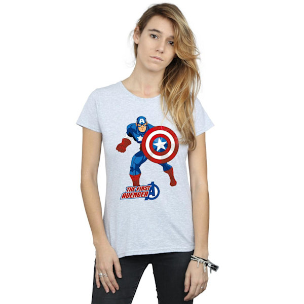 Captain America Dam T-shirt XXL Sports Grey för kvinnor/damer Sports Grey XXL