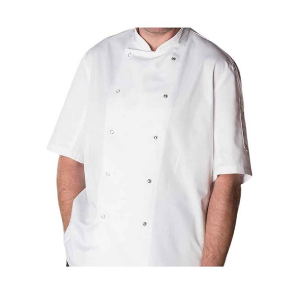 AFD Unisex Adult Coolmax Kortärmad Kockjacka L Vit White L