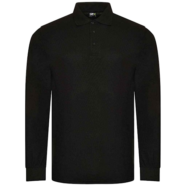 PRORTX Herr Långärmad Poloskjorta 4XL Svart Black 4XL