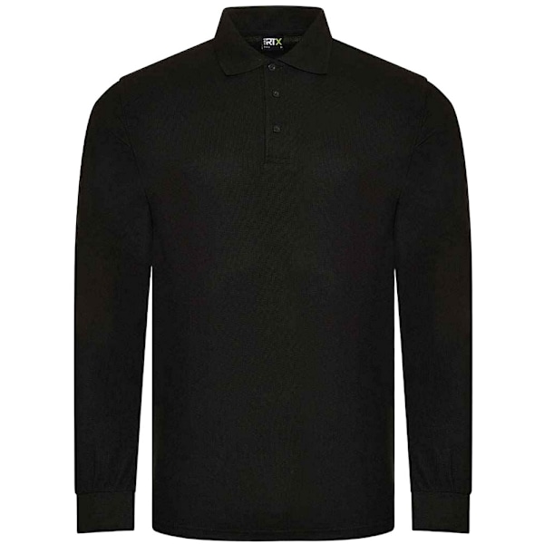 PRORTX Herr Långärmad Poloskjorta 4XL Svart Black 4XL