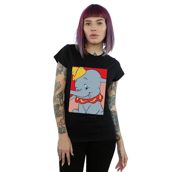 Disney Dam/Kvinnor Dumbo Porträtt Bomull T-shirt M Svart Black M
