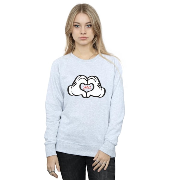 Disney Dam/Damer Mickey Mouse Loves You Sweatshirt S Sports Sports Grey S