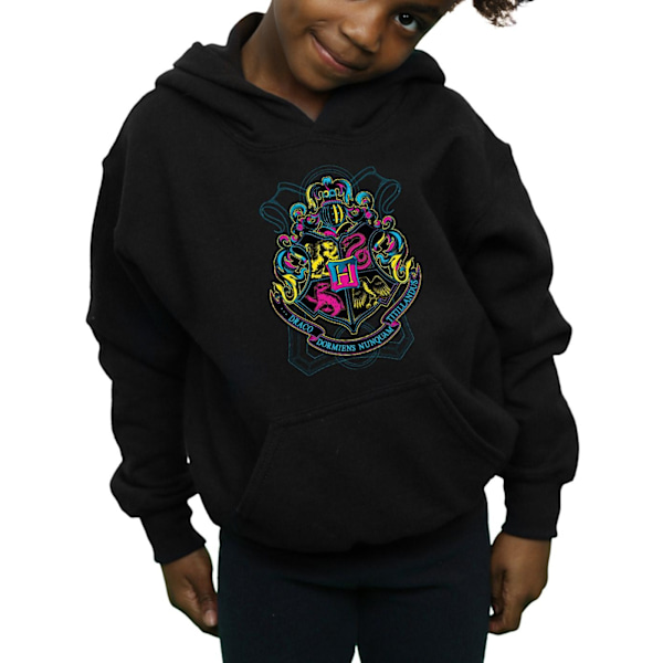 Harry Potter Flickor Hogwarts Crest Bomullströja 5-6 År Svart Black 5-6 Years