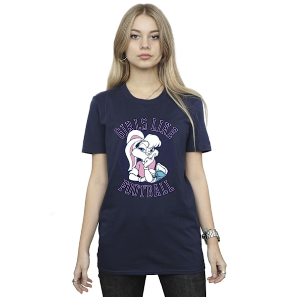 Looney Tunes Dam/Damer Lola Bunny Flickor Gillar Fotboll Cotto Navy Blue M