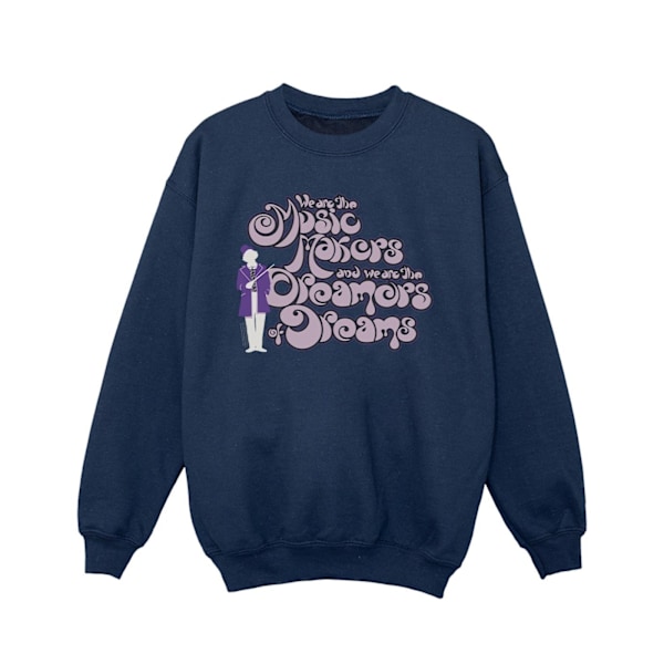 Willy Wonka Girls Dreamers Text Sweatshirt 5-6 år Marinblå Navy Blue 5-6 Years