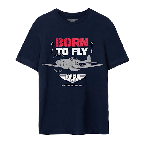 Top Gun: Maverick T-shirt för män Born To Fly XXL Blå Blue XXL