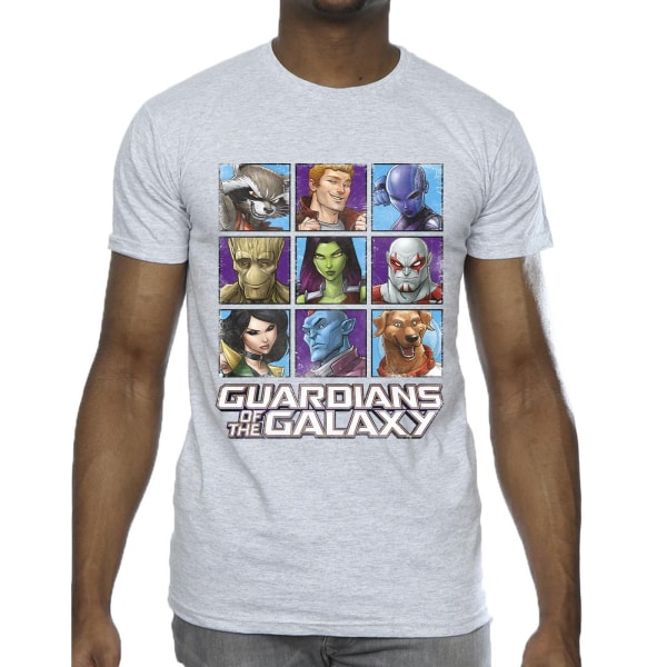 Guardians Of The Galaxy Mens Character Squares T-Shirt 5XL Spor Sports Grey 5XL