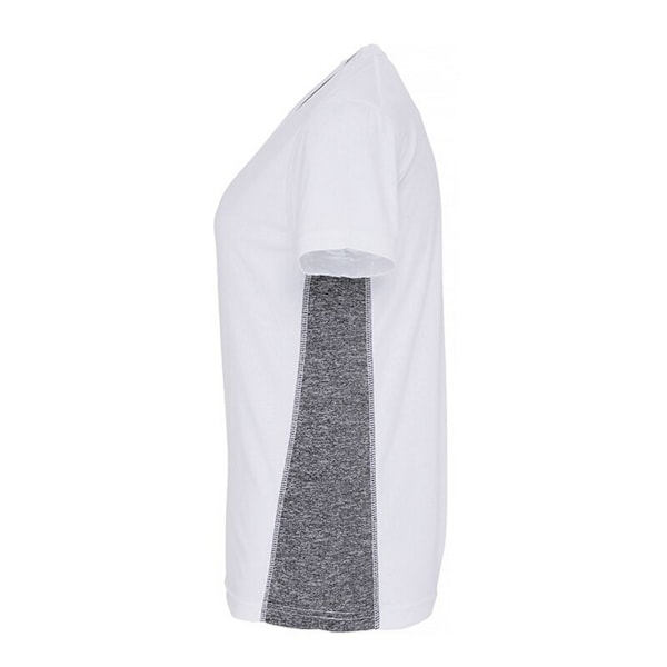 TriDri Dam/Kvinnor Kontrast Panel Prestanda T-Shirt S Vit White/Black Melange S
