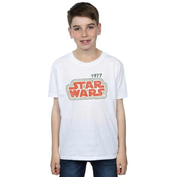 Star Wars Boys Retro Outline T-shirt 9-11 år Vit White 9-11 Years