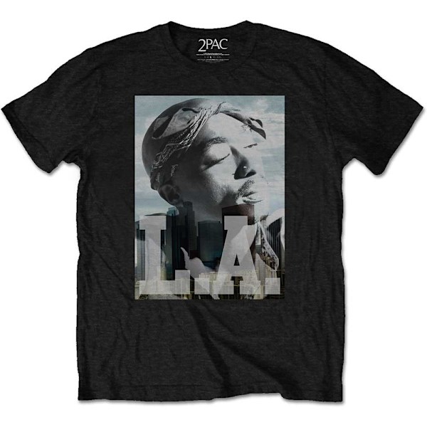Tupac Shakur Unisex Adult LA Skyline T-Shirt L Svart Black L