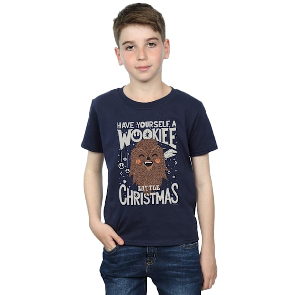 Star Wars Boys Wookiee Little Christmas T-Shirt 5-6 år Marinblå Navy Blue 5-6 Years