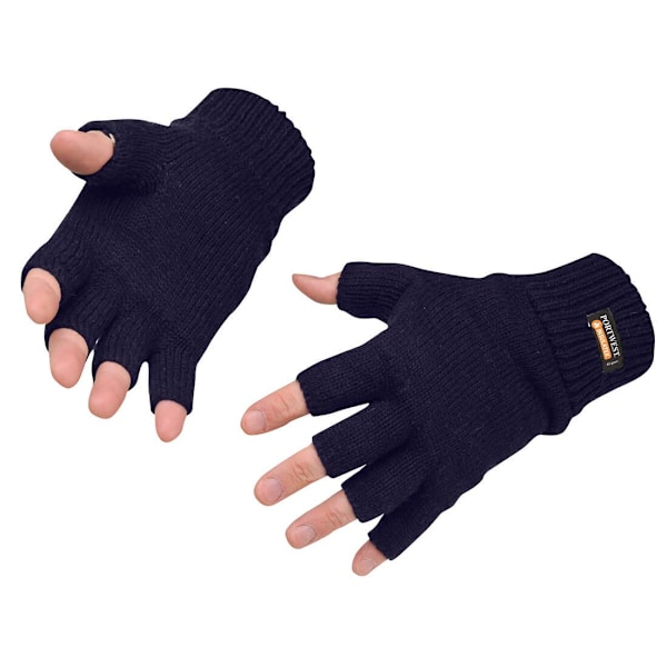 Portwest Stickade Insulatex Fingerlösa Handskar En Storlek Marinblå Navy One Size