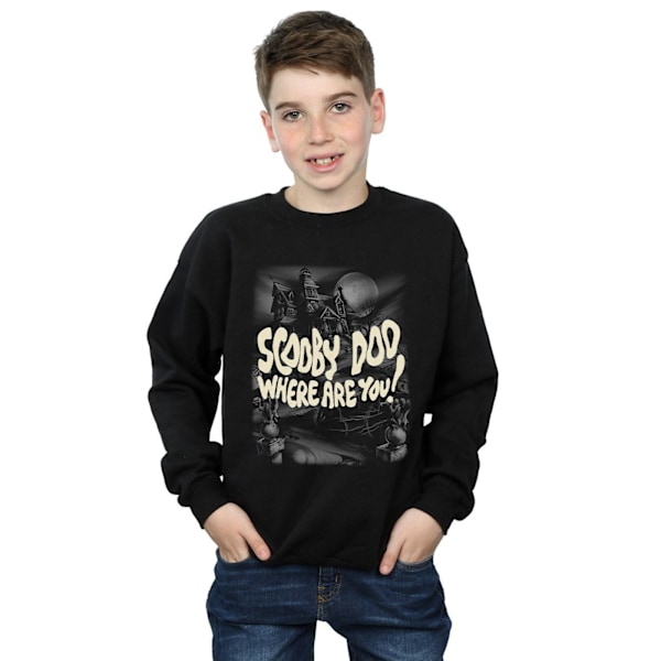 Scooby Doo Pojkar Läskiga Slott Sweatshirt 9-11 År Svart Black 9-11 Years