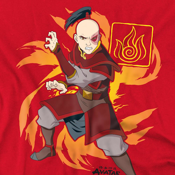 Avatar: The Last Airbender Herr Flame Burst Zuko T-Shirt M Röd Red M