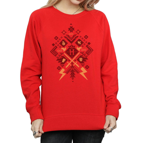 Harry Potter Dam/Damjul Jul Fair Isle Sweatshirt XL Röd Red XL
