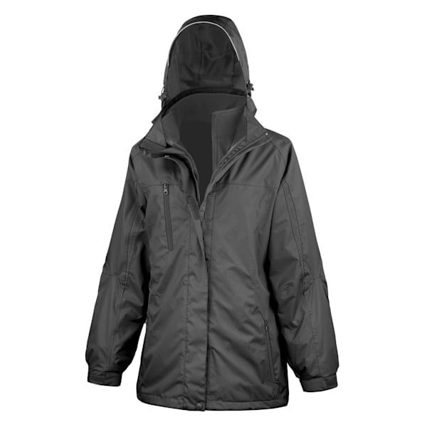 Result Dam/Kvinnor 3 I 1 Softshell Journey Jacka Med Huva Black / Black L