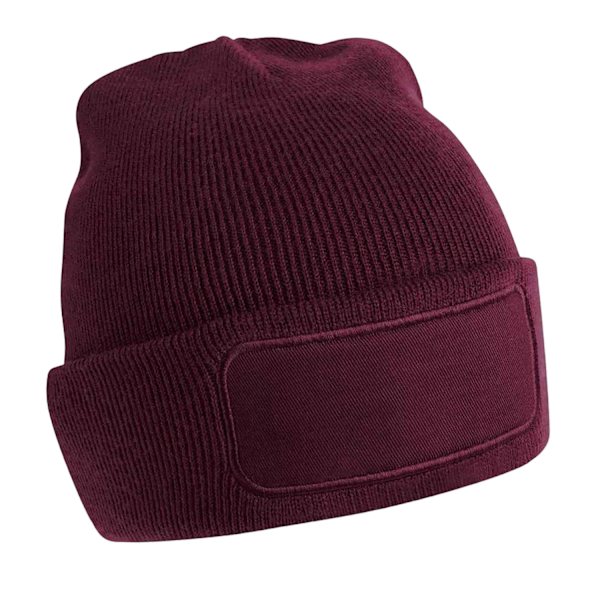 Beechfield Unisex Vuxen Patch Beanie One Size Burgundy Burgundy One Size
