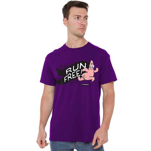 SvampBob Fyrkant Herr Run ! T-Shirt 4XL Lila Purple 4XL