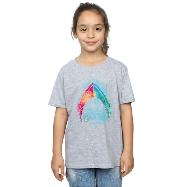 DC Comics Girls Aquaman Mera Logo Bomull T-shirt 7-8 år Sportig Sports Grey 7-8 Years