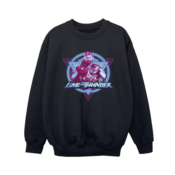 Marvel Boys Thor Love And Thunder Neon Badge Sweatshirt 5-6 år Black 5-6 Years