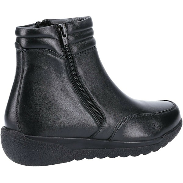 Fleet & Foster Dam/Damer Marocko Dubbel Dragkedja Läder Ankel Boots Black 4 UK