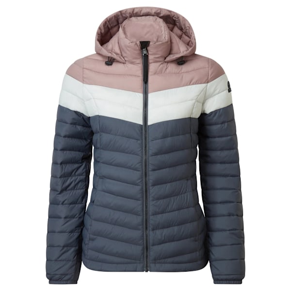 TOG24 Dam/Dam Garriston Färgblock Vadderad Jacka 14 UK Washed Blue/Pink 14 UK