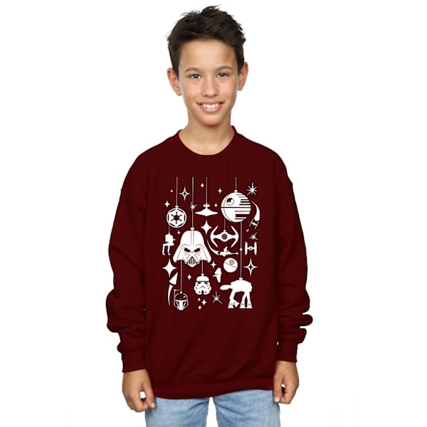 Star Wars Juldekorationer Sweatshirt för pojkar 7-8 år Bordeaux Burgundy 7-8 Years