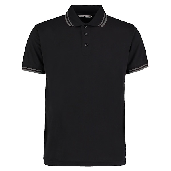 Kustom Kit Herr Tipped Classic Polo Shirt 3XL Svart/Kol Black/Charcoal 3XL