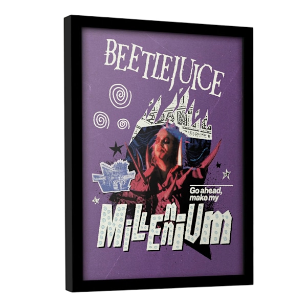 Beetlejuice Make My Millennium Inramad Tryck 40cm x 30cm Lila/ Purple/White 40cm x 30cm