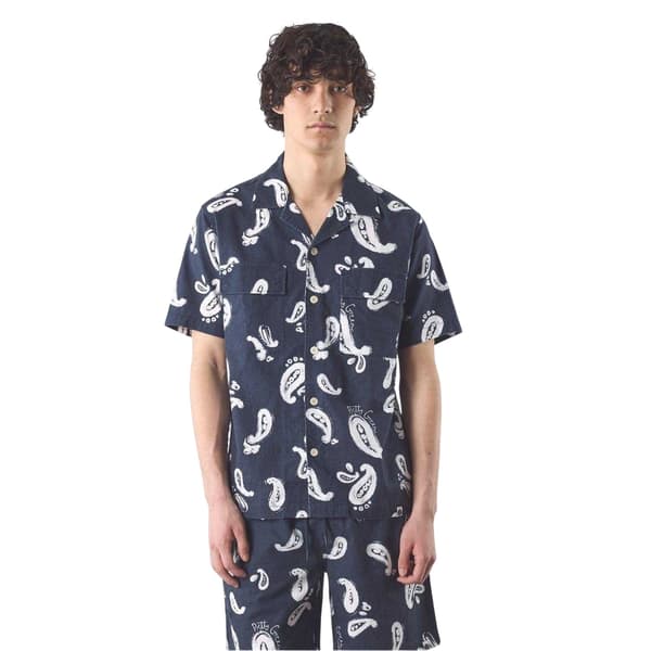 Pretty Green Herr Widnes Paisley Regular Skjorta M Marinblå Navy M