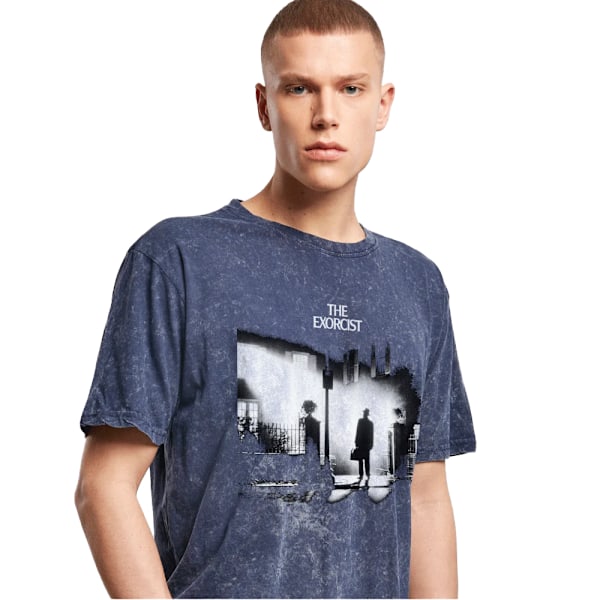 The Exorcist Unisex Acid Wash T-Shirt XXL Marinblå Navy XXL