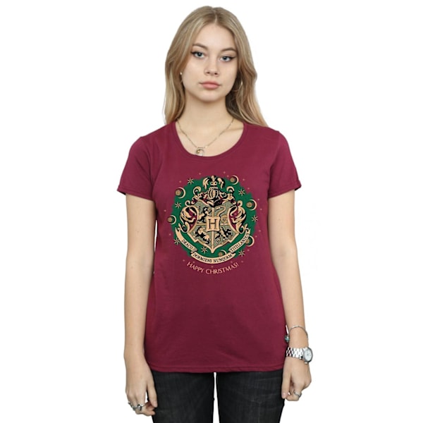 Harry Potter Dam/Damjul Julkrans Bomull T-shirt L Bu Burgundy L