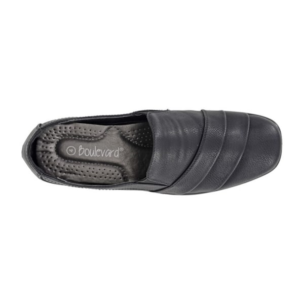 Boulevard Dam/Dam Ruched Twin Gusset Loafers 8 UK Svart Black 8 UK