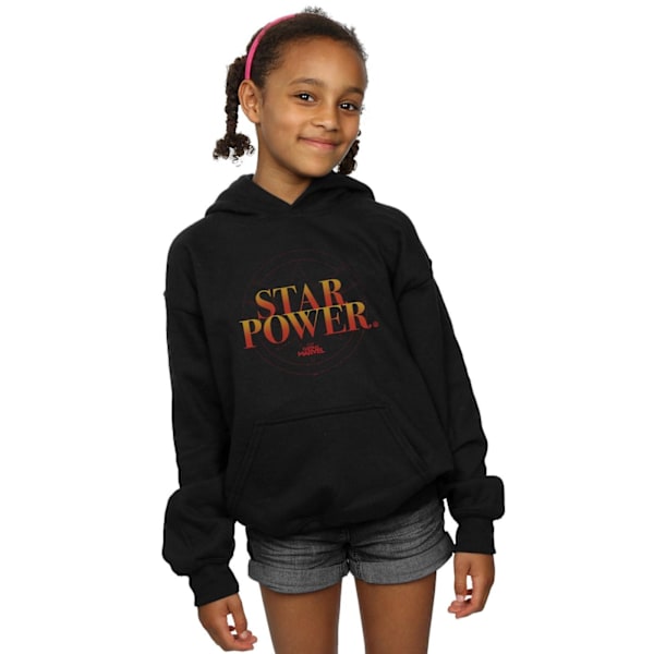 Marvel Girls Captain Marvel Star Power Hoodie 7-8 år Svart Black 7-8 Years