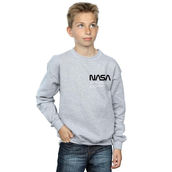 NASA Boys Johnson Worm Pocket Print Sweatshirt 12-13 år Spor Sports Grey 12-13 Years