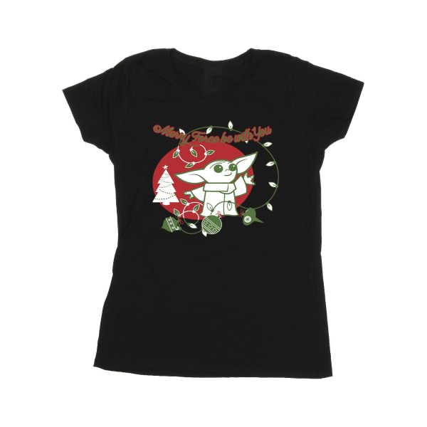 Star Wars The Mandalorian Womens/Ladies Baby Yoda Force Be With Black M