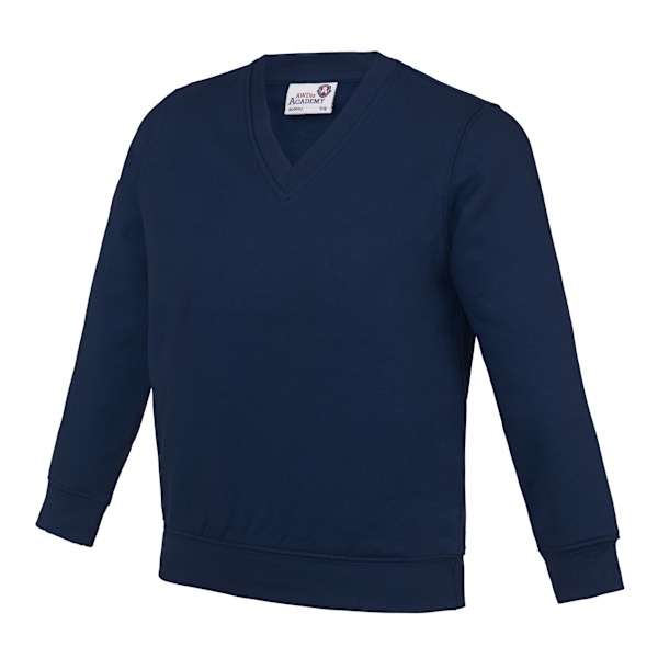 AWDis Academy Barn/Barn Junior V-hals Skoltröja/Sweatshirt Navy 3-4 Years