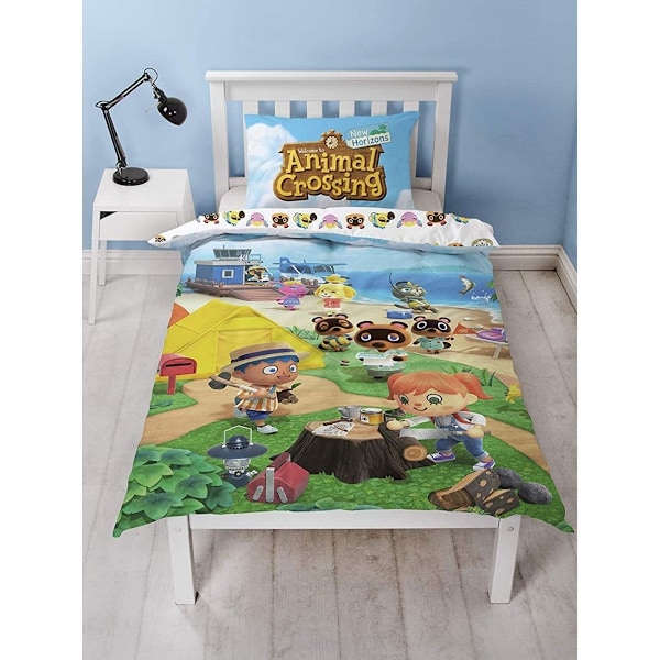 Animal Crossing Logo Påslakan Set Enkelsäng Flerfärgad Multicoloured Single