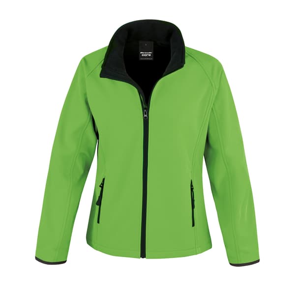 Result Core Dam/Dam Softshelljacka för Tryck M Vivid G Vivid Green/Black M