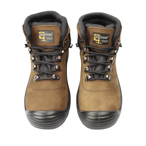 Grafters Mens Super Wide EEEE Fitting Safety Boots 10 UK Dark B Dark Brown 10 UK