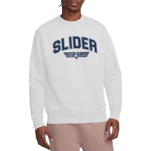 Top Gun Unisex Vuxen Slider Varsity Sweatshirt XL Vit White XL