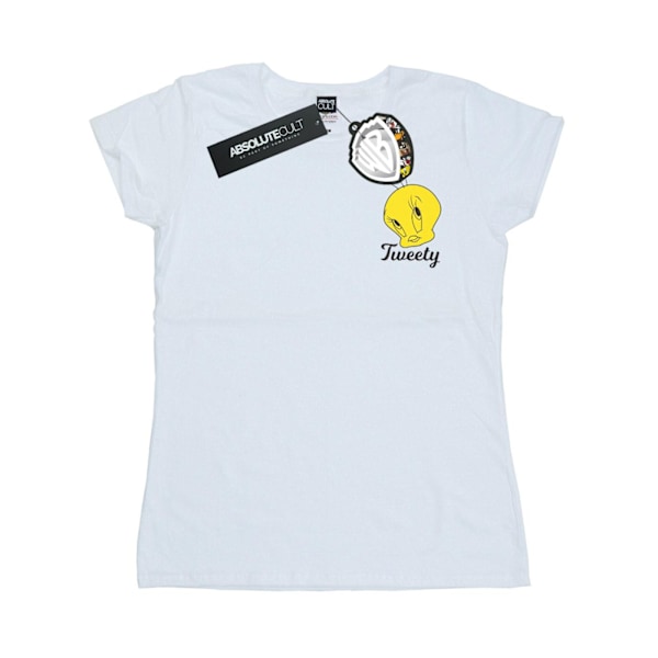 Looney Tunes Dam/Damer Tweety Pie Head Bomull T-shirt S Vit White S